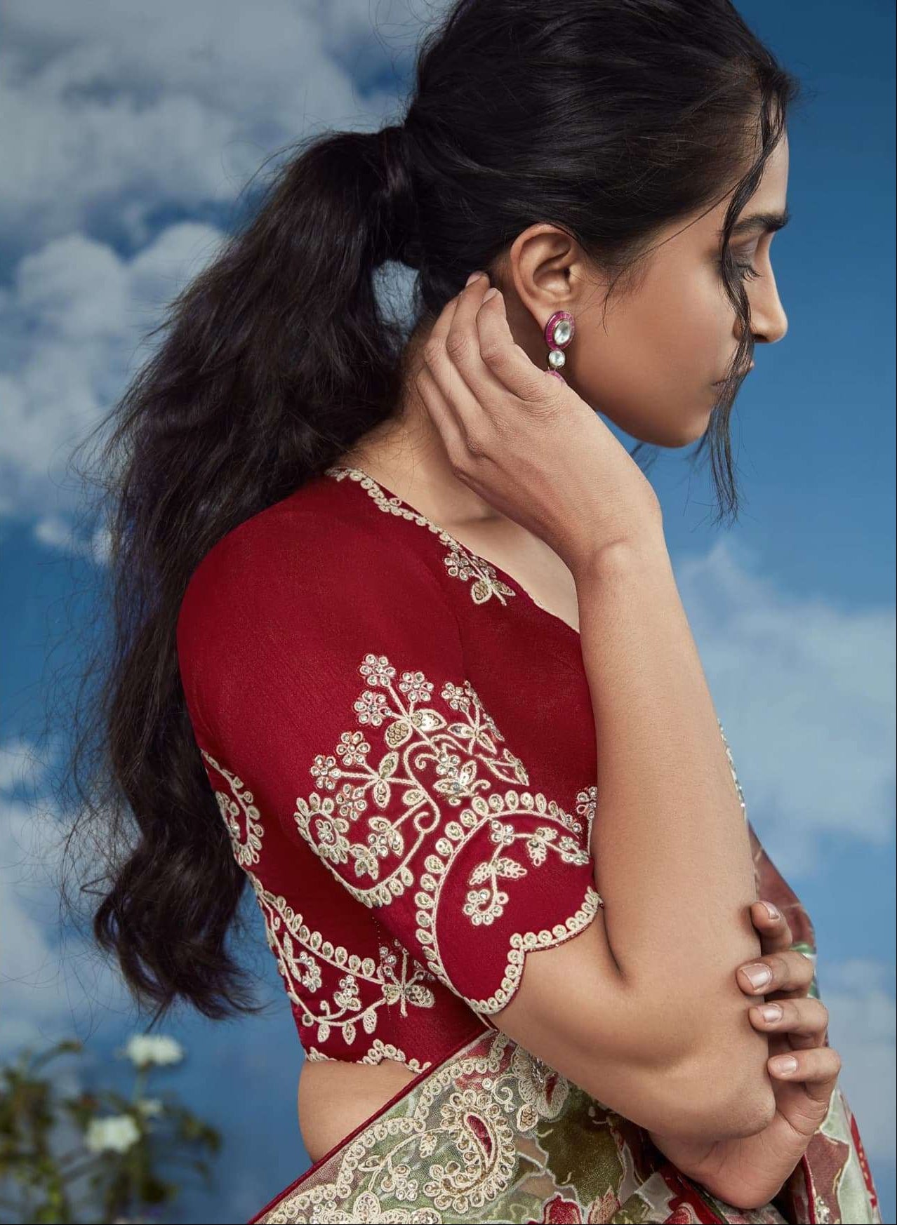 Premium garden themed designer sarees