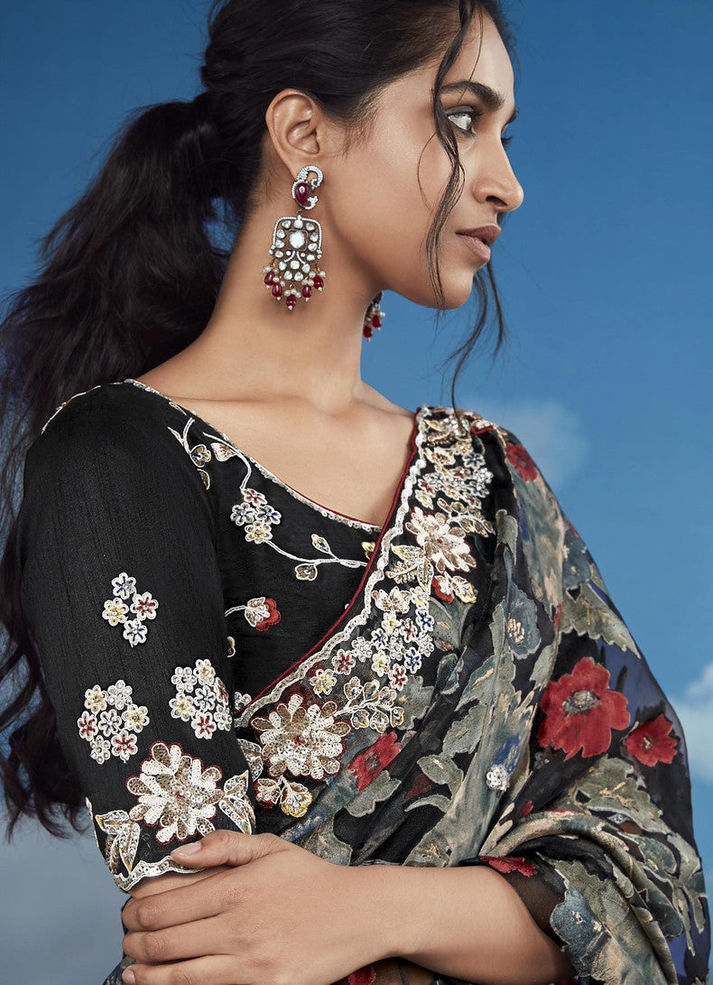 Premium garden themed designer sarees