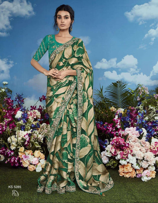 Premium garden themed designer sarees