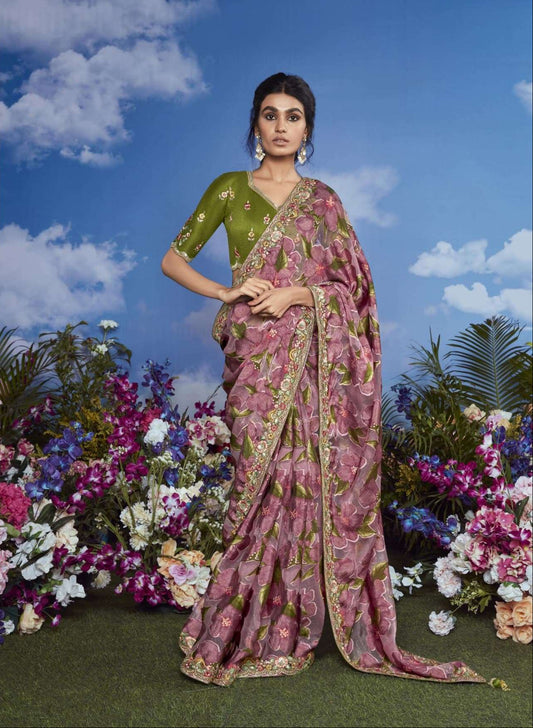 Premium garden themed designer sarees