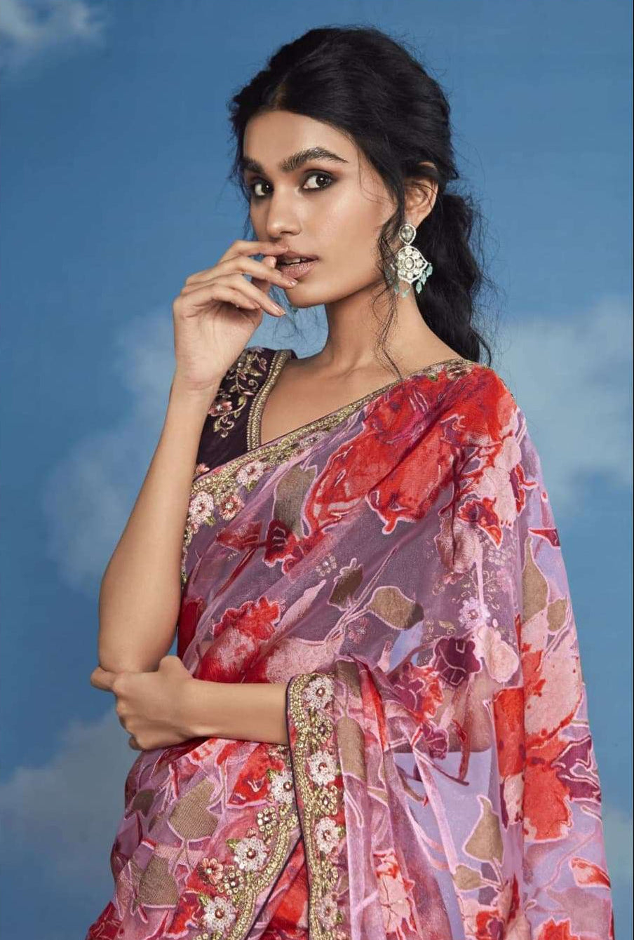 Premium garden themed designer sarees