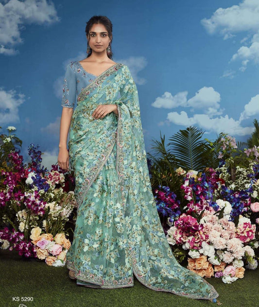 Premium garden themed designer sarees