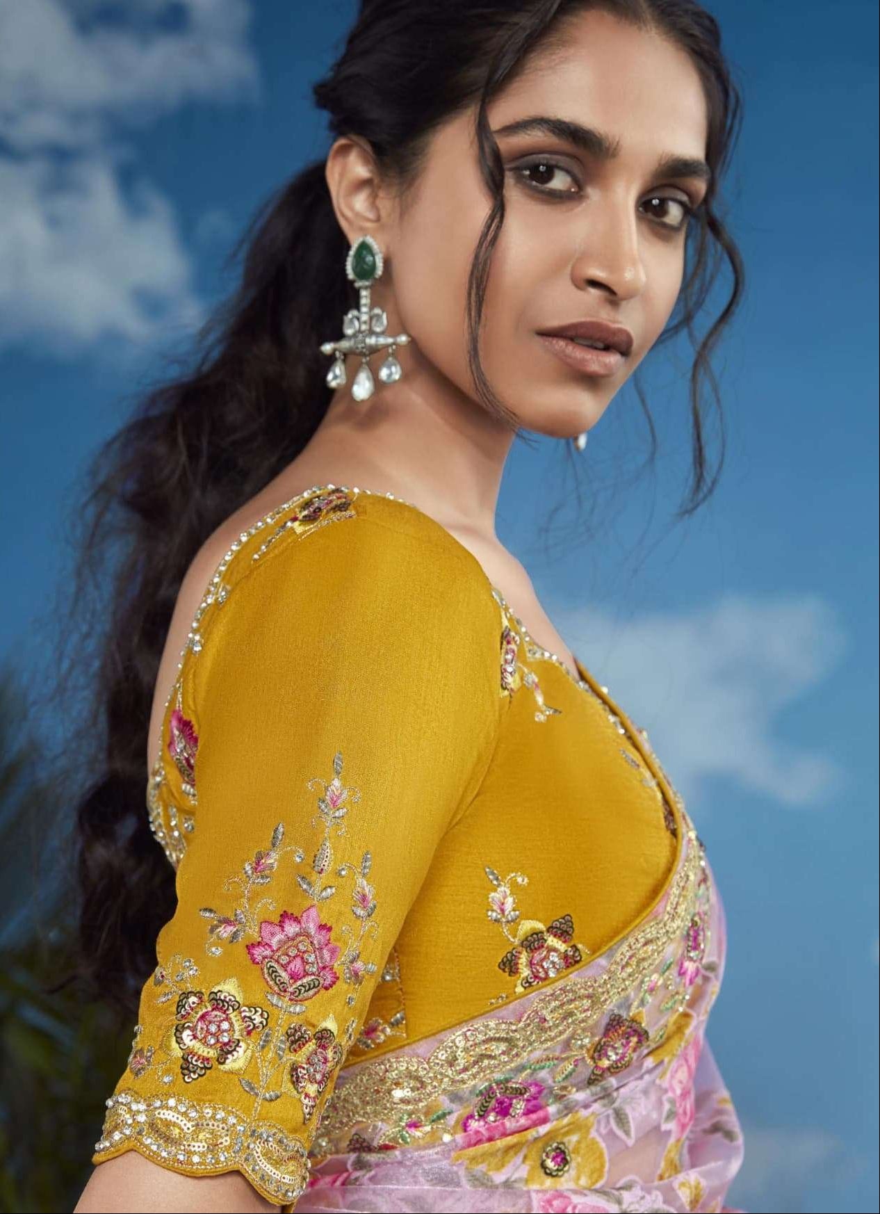 Premium garden themed designer sarees