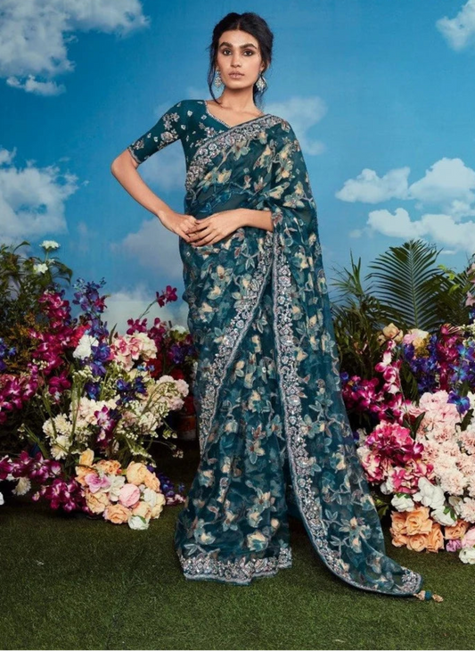 Premium garden themed designer sarees